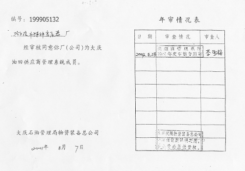 年审情况表(图1)