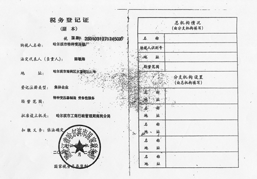 税务登记证(图1)